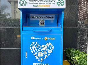 1 trạm thu gom quần áo cũ cho cán bộ nhân viên tại tòa nhà của <span style="color: #1BA545; font-family: Poppins, system-ui">MWG</span>